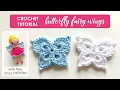 Crochet Butterfly Fairy Wings Applique Easy Beginner DIY Tutorial Free Crochet Doll Pattern