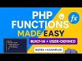 PHP Functions Explained Built-in User-defined Functions with Parameters Return Values Full
