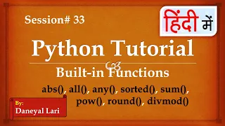 Built in functions in Python Python Tutorial in Hindi