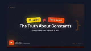 JavaScript const Rust const The Node js Dev Guide