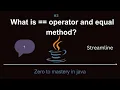 What is operator and equal method of String in java