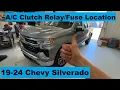 Clutch Fuse and Relay Location Chevy Silverado 1500 19 20 21 22 23 24 2019 2020 2021 2022 2023