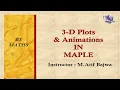 3-D Plots And Animations in Maple-Soft Lecture 15 in Urdu Hindi Tutorial
