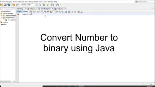 How to Convert numbers to binary using Java NetBeans