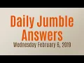 Daily Jumble February 6 2019 Jumble Answers for 2019
