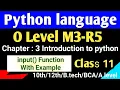 Input function in python o level m3 r5 input fun