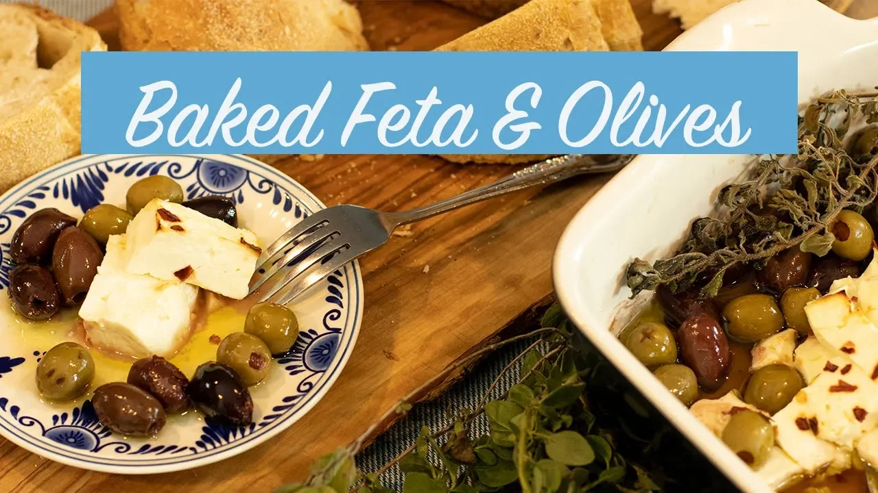 BAKED FETA & OLIVES: Quick & Easy Appetizer Idea