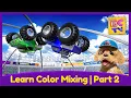 Learn Color Mixing with Monster Trucks Part 2 Educational for Kids