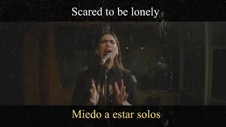 Download Martin Garrix \u0026 Dua Lipa - Scared To Be Lonely (Acoustic) LYRIC VIDEO - Traducido a Español MP3