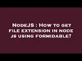 NodeJS How to get file extension in node js using formidable