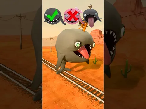 WHALES SEA LIFE STOP TRAIN & SAVE CAT! WHALE VS TRAIN GMOD 3D ANIMATION Garry’s Mod #shorts