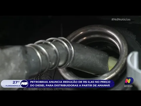 Petrobras anuncia redução de R$ 0,40 no preço do diesel para distribuidoras a partir de amanhã