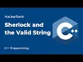 Sherlock and the Valid String HackerRank Solution in C