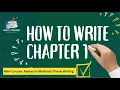 How to Write Chapter 1 of a Thesis The Problem and Its Setting