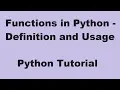 User Defined Functions in Python - Definition and Usage English