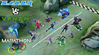 Download S.A.B.E.R VS V.E.N.O.M MARATHON RACE | MOBILE LEGENDS SABER VS VENOM MARATHON MP3