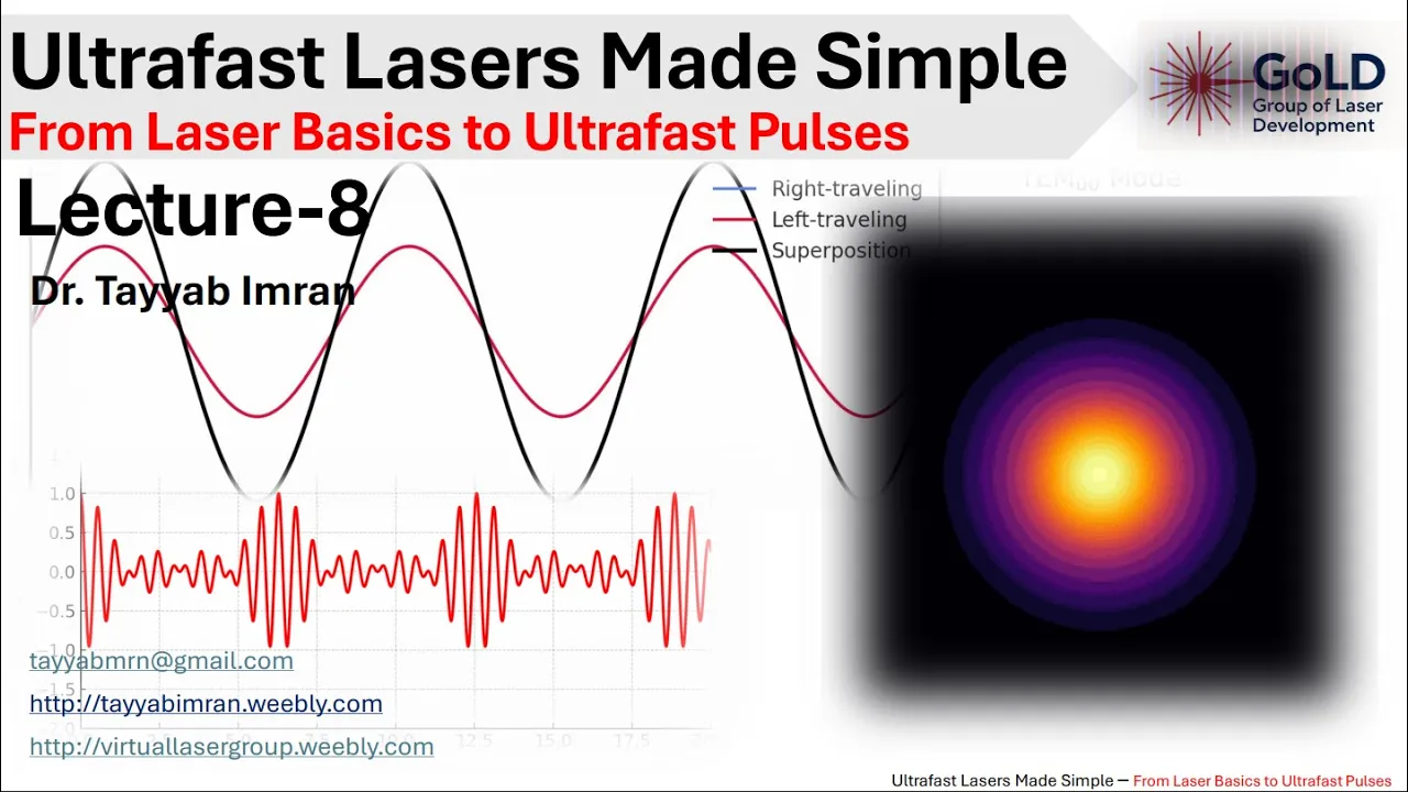 Lecture-8 Ultrafast Laser Course (from basics of laser to ultrafast laser pulses) [05-10-25]