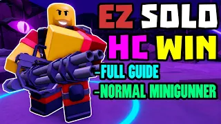 SOLO Hardcore Triumph with Normal Minigunner Full Guide TDS Tower Defense Simulator