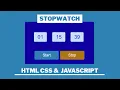 How to Create Stopwatch using HTML CSS JavaScript Make JavaScript Stopwatch Step-by-Step Tutorial