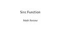 Math Foundations - sinc function