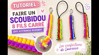 Comment Faire un Scoubidou Carré à 8 Fils 🧵 Tutoriel Complet Pas à Pas