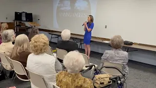 Meteorologist Britley Ritz of WHIO speaks at the November Monthly Luncheon