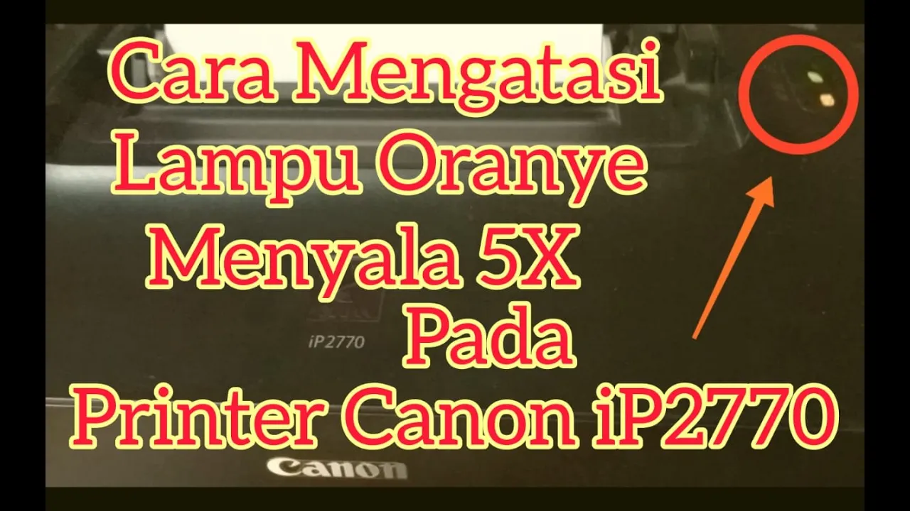 Tutorial Cara Mengatasi Error Number 5100 Pada Printer Canon IP2770 100% Mudah. 