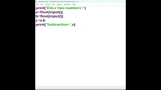 Simple Subtraction program of Python Language
