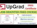 Upgrad Free Course with Certificate Job ready courses Free Online Course with Certificate