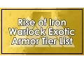 Destiny Rise of Iron Warlock Exotic Armor Tier List Transversive Steps Ophidian Aspect Reviews