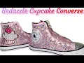 How to Bling Bedazzle Kids Converse with Embellishments Cupcake Theme
