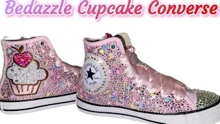 How to Bling Bedazzle Kids Converse with Embellishments Cupcake Theme