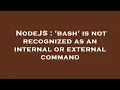 NodeJS bash is not recognized as an internal or external command