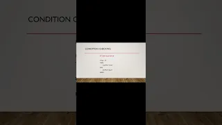 condition checking IF - THEN