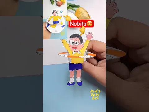 DIY Fun Paper Craft Toys Nobita😍 @ArasEasyArt #viral #diy #toys