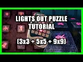 How To Solve a Lights Out Puzzle 3x3 5x5 9x9 Beginner Tutorial