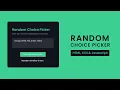 Random Choice Picker HTML CSS Javascript