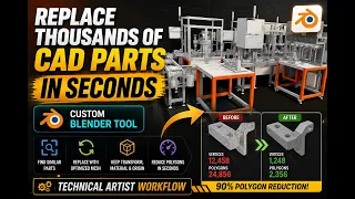 Custom Blender Add-on for CAD Optimization Real-Time Asset Pipeline