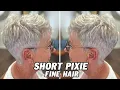 Elegant Short Pixie Haircut for Grey Hair Step by Step Textured Pixie Cutting Tips Techniques