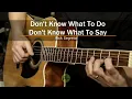 Don't know what to do, Don't know what to say - Acoustic karaoke (Ric Segreto)