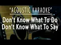 Don't know what to do, Don't know what to say - Acoustic karaoke (Ric Segreto)