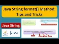 Java String format Method Tips and Tricks Java String format method Java Tutorial