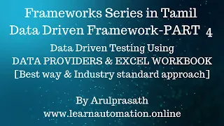 Selenium Frameworks Data-Driven PART - 4 Data providers Excel Workbook Using JXL library