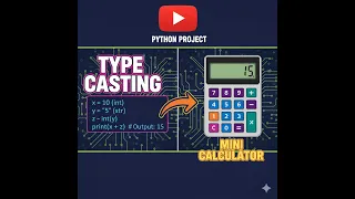 Python Full Course Type Casting Mini Calculator Project using Input function Lecture 6