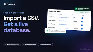 Import a CSV Get a Live WordPress Database FlowMattic Tables Step-by-Step