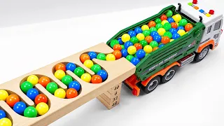 Marble Run Race ☆ HABA Slope & Retro Makita Truck, Garbage Truck Long Version