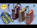 picking 773 Three ABUS Combination locks cracked open in a row out of the package