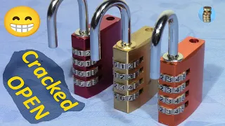 picking 773 Three ABUS Combination locks cracked open in a row out of the package