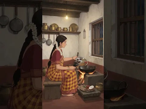 Chettinad Chicken Curry & Athangudi Tile Maker 🍗🍛 #ghiblistyle #asmr #shorts