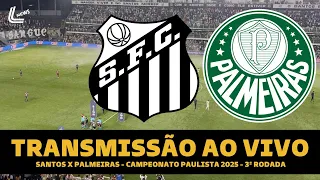 SANTOS X PALMEIRAS TRANSMISSÃO AO VIVO DIRETO DA VILA BELMIRO - PAULISTA 2025 - 3ª RODADA
